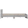 LED Grey Sonoma Bed Frame with Headboard - 140x200 cm