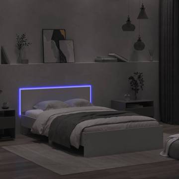 Stylish Bed Frame with LED Headboard - 120x200 cm White