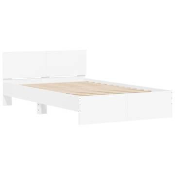 Stylish Bed Frame with LED Headboard - 120x200 cm White