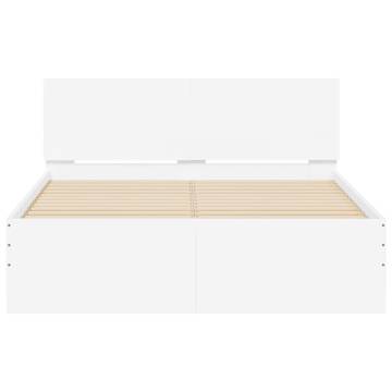 Stylish Bed Frame with LED Headboard - 120x200 cm White