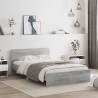 LED Grey Sonoma Bed Frame with Headboard 120x200 cm