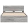 LED Grey Sonoma Bed Frame with Headboard 120x200 cm