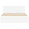 Stylish White Bed Frame with LED Headboard - 140x190 cm