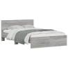 Stylish Bed Frame with Headboard & LED - Grey Sonoma 140x190 cm