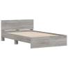 Stylish Bed Frame with Headboard & LED - Grey Sonoma 140x190 cm