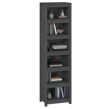 Stylish Grey Book Cabinet - Solid Pine Wood 50x35x183 cm