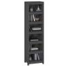 Stylish Grey Book Cabinet - Solid Pine Wood 50x35x183 cm