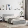 Bed Frame with LED Headboard - Grey Sonoma 135x190 cm Double