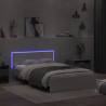 LED Bed Frame with Headboard - Small Double - White 120x190 cm