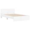 LED Bed Frame with Headboard - Small Double - White 120x190 cm