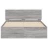 Stylish Bed Frame with LED Headboard - Grey Sonoma 120x190 cm