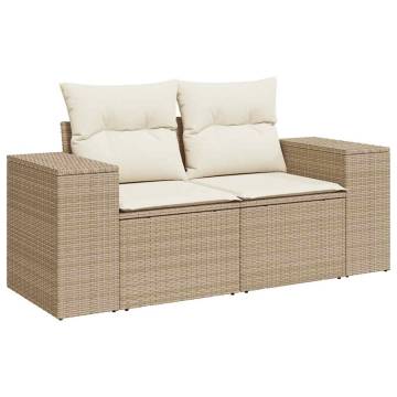 10 Piece Beige Garden Sofa Set with Cushions | Hipomarket