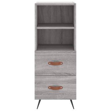 Stylish Highboard Grey Sonoma - 34.5x34x180 cm