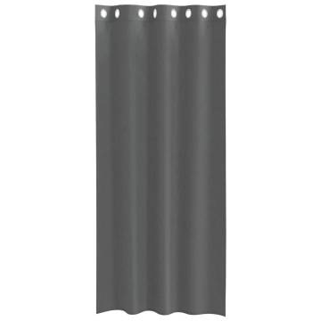 Voile Curtains with Grommets - Dark Grey 140x245 cm - 2 pcs