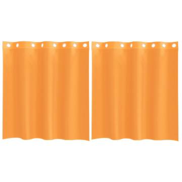 Voile Curtains with Grommets - Orange 140x140 cm | Hipo Market