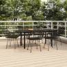 7 Piece Garden Dining Set Black Poly Rattan Colour black Size 160 cm table length Number of 6 