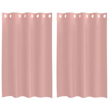 Pink Voile Curtains with Grommets – 2 pcs 140x175 cm