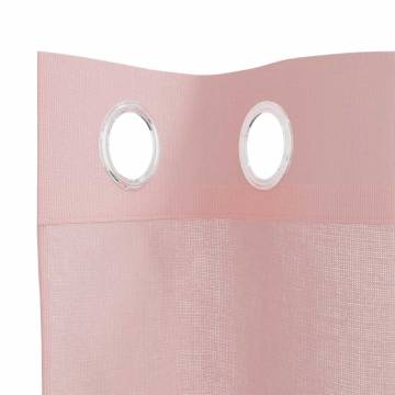 Pink Voile Curtains with Grommets – 2 pcs 140x175 cm