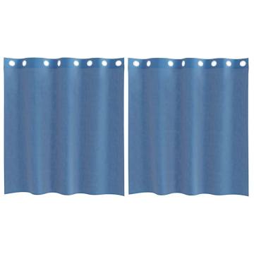 Voile Curtains with Grommets 2 pcs Royal Blue - Hipomarket