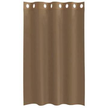 Light Brown Voile Curtains with Grommets - 2 pcs