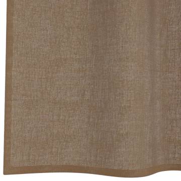 Light Brown Voile Curtains with Grommets - 2 pcs