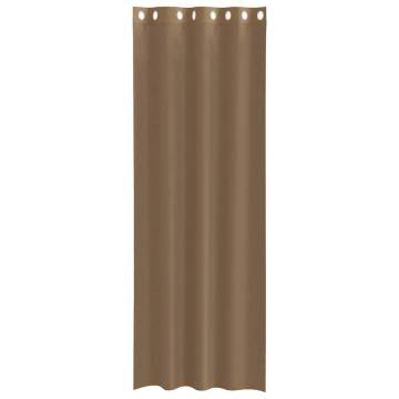 Voile Curtains with Grommets - Light Brown, 2 pcs | Hipo Market