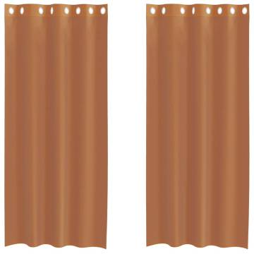 Voile Curtains with Grommets 2 pcs - Terracotta | HipoMarket