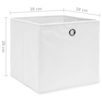 Stylish 4 PCS Storage Boxes | Non-woven Fabric - White