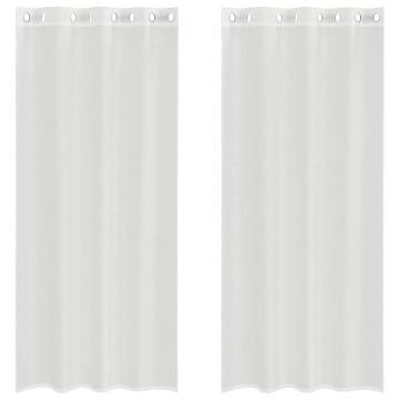 Voile Curtains with Grommets - 2 pcs White | HipoMarket