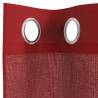 Elegant Wine Red Voile Curtains with Grommets - 2 pcs