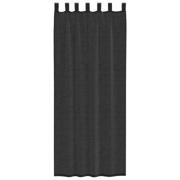 Voile Curtains with Rod Pockets - 2 pcs Black | Hipomarket