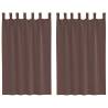 Voile Curtains with Rod Pockets - 2 pcs Brown | Hipo Market