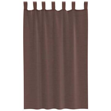 Voile Curtains with Rod Pockets - 2 pcs Brown | Hipo Market