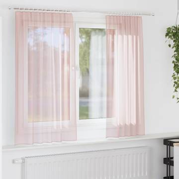 Light Pink Voile Curtains with Loops - 140x140 cm | HipoMarket