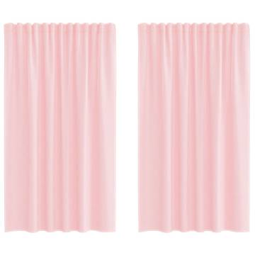 Light Pink Voile Curtains with Loops - 140x140 cm | HipoMarket