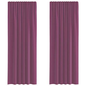 Voile Curtains with Loops - Purple 140x260 cm - 2 pcs