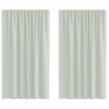 Voile Curtains with Loops 2 pcs Light Grey - 140x175 cm