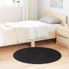  Shaggy Rug High Pile Black 100x100 cm Polyester Colour black Size 100 x 100 cm Shape round 