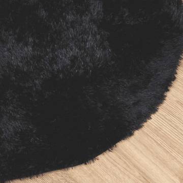 Shaggy Rug High Pile Black 100x100 cm | Hipomarket