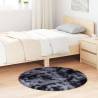  Shaggy Rug High Pile Dark Grey 100x100 cm Polyester Colour dark grey Size 100 x 100 cm Shape round 