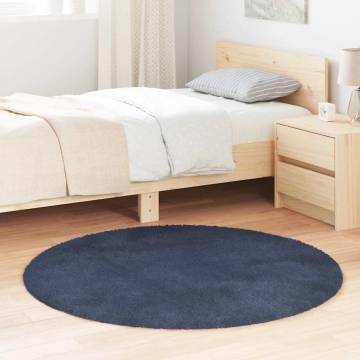 Shaggy Rug High Pile Navy 120x120 cm - Soft & Durable