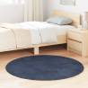  Shaggy Rug High Pile Navy 120x120 cm Polyester Colour navy Size 120 x 120 cm Shape round 