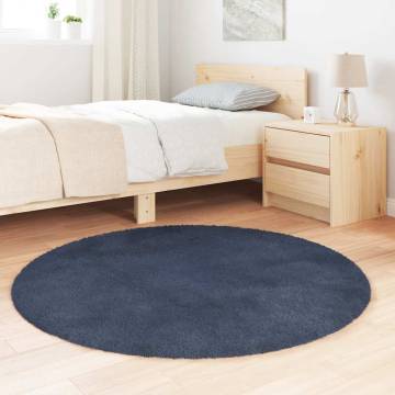 Shaggy Rug High Pile Navy 120x120 cm - Soft & Durable