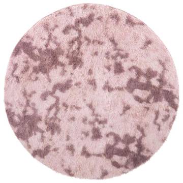 Shaggy Rug High Pile Dusty Pink 160x160 cm Polyester - HipoMarket