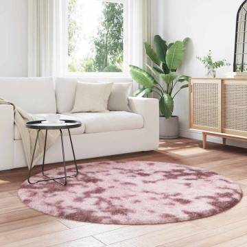 Shaggy Rug High Pile Dusty Pink 160x160 cm Polyester - HipoMarket