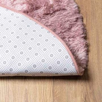 Shaggy Rug High Pile Dusty Pink 160x160 cm Polyester - HipoMarket