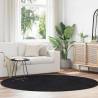  Shaggy Rug High Pile Black 200x200 cm Polyester Colour black Size 200 x 200 cm Shape round 