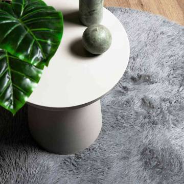 Shaggy Rug High Pile Silver Grey 240x240 cm | Hipo Market