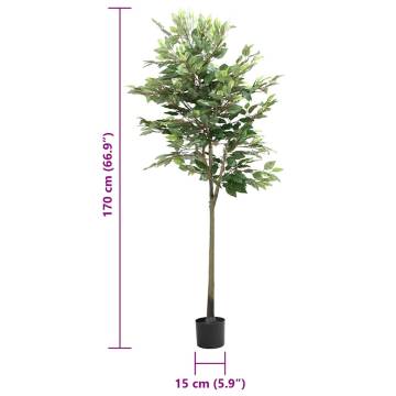 Artificial Ficus Tree - 756 Leaves, 170 cm Green - Hipo Market