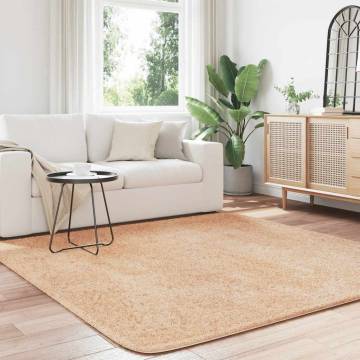 Shaggy Rug High Pile Beige 200x200 cm | HipoMarket